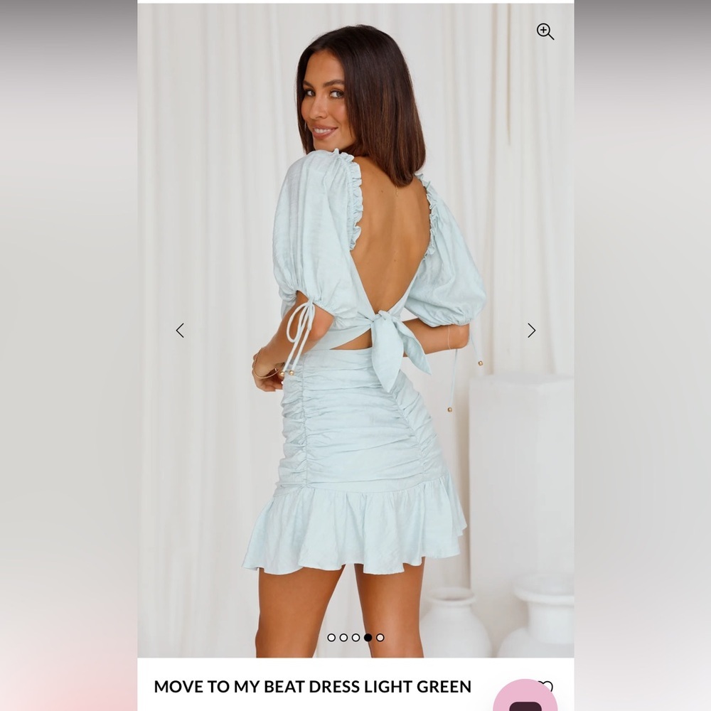 Hello Molly Powder Blue Ruched Mini Dress - Picture 3 of 6